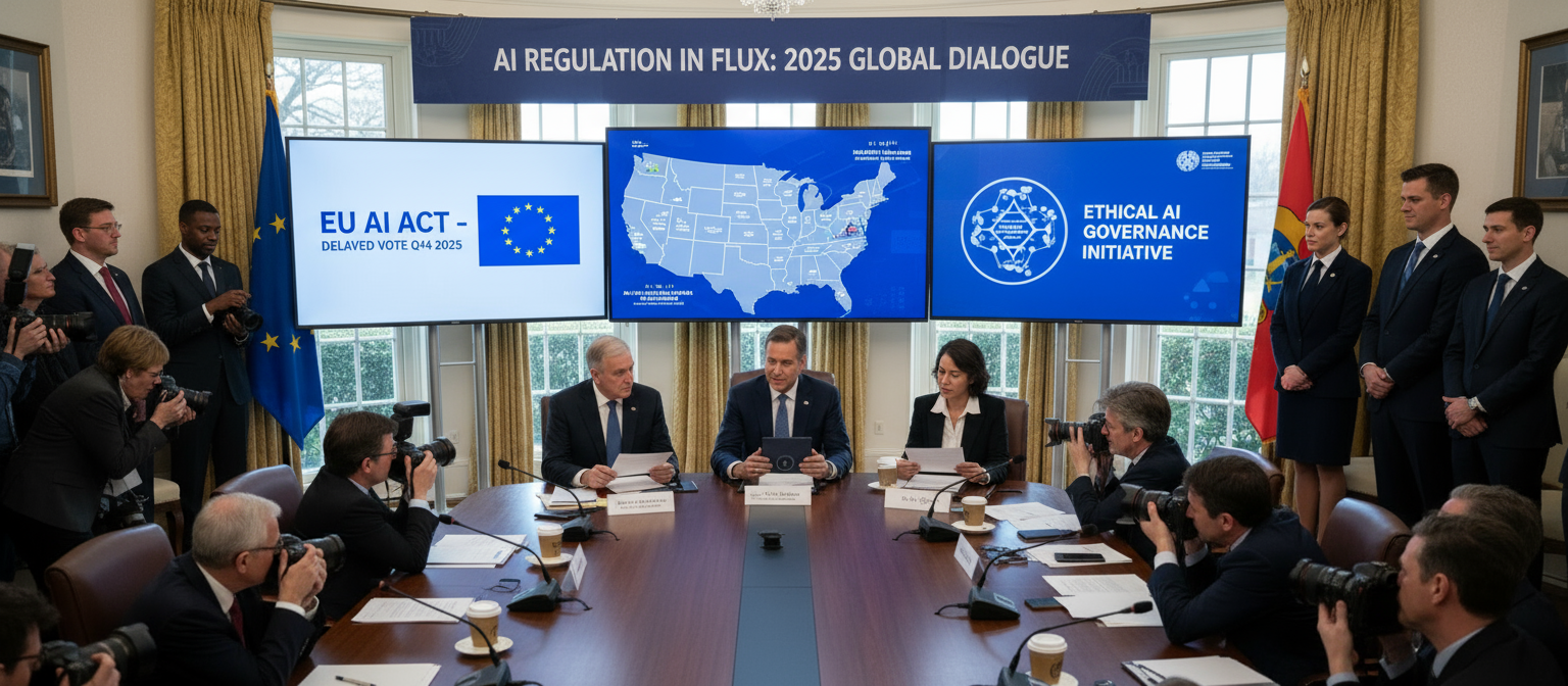 AI Regulation in Flux: EU Delays, US State Surge, and the Push for Ethical Governance in 2025