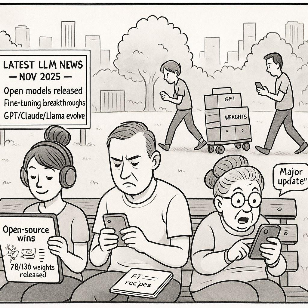 Latest LLM News: Breakthroughs in Open Source Models, Fine-Tuning Techniques, and the Evolution of GPT, Claude, and Llama in November 2025