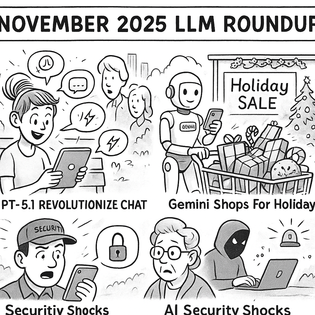 November 2025 LLM Roundup: GPT-5.1 Revolutionizes Chat, Gemini Shops for Holidays, and AI Security Shocks
