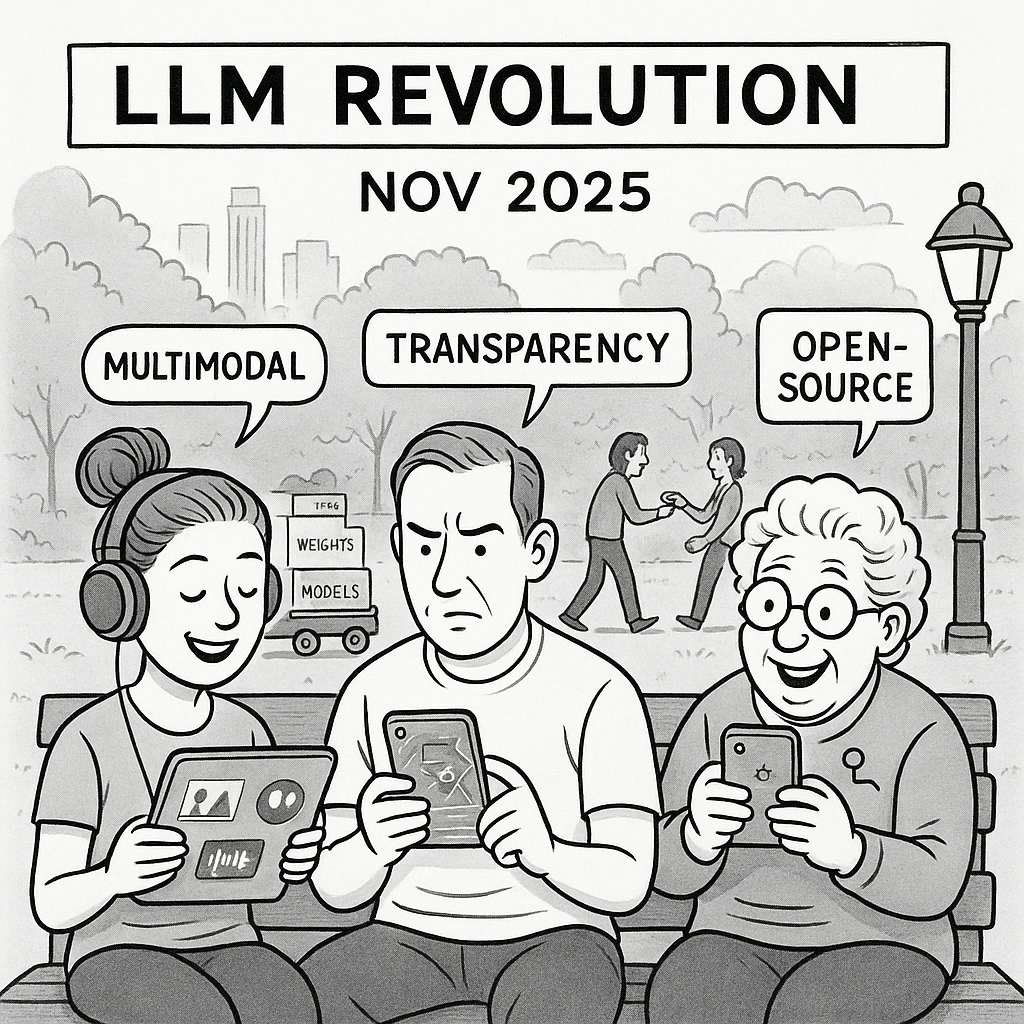 LLM Revolution in November 2025: Transparency Breakthroughs, Multimodal Marvels, and Open-Source Surge