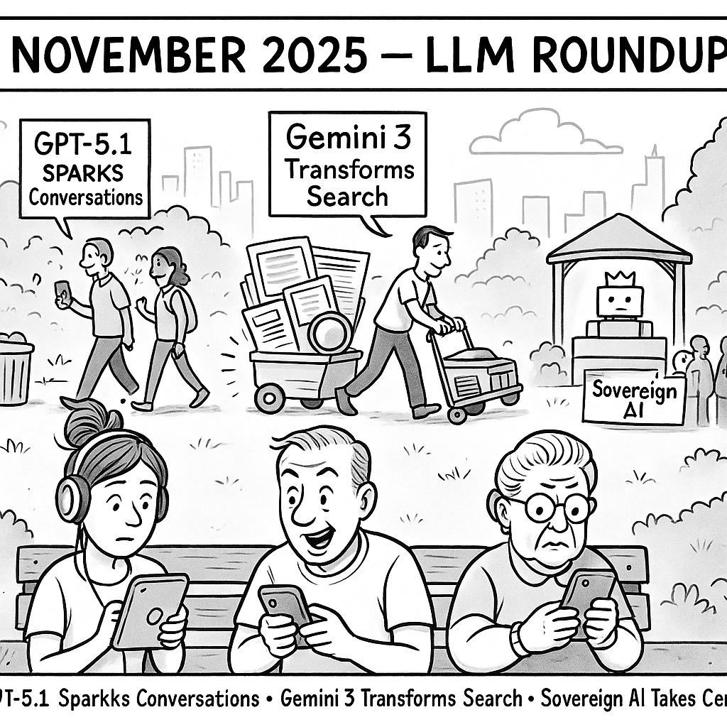 November 2025 LLM Roundup: GPT-5.1 Sparks Conversations, Gemini 3 Transforms Search, and Sovereign AI Takes Center Stage